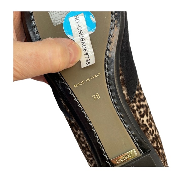 BALDAN woman’s black suede embellished flats, size 38 EU, Never worn - Picture 8 of 9